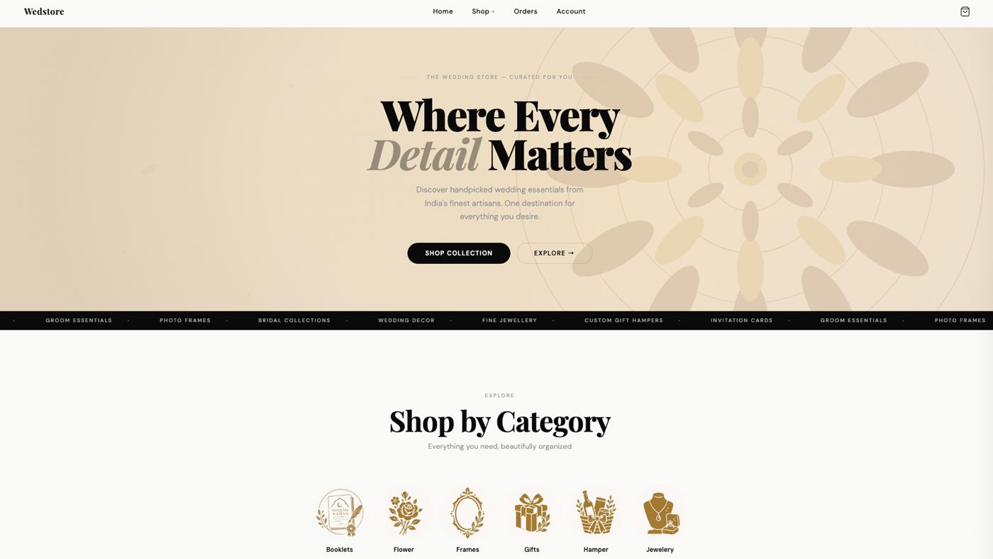 Wedstore website